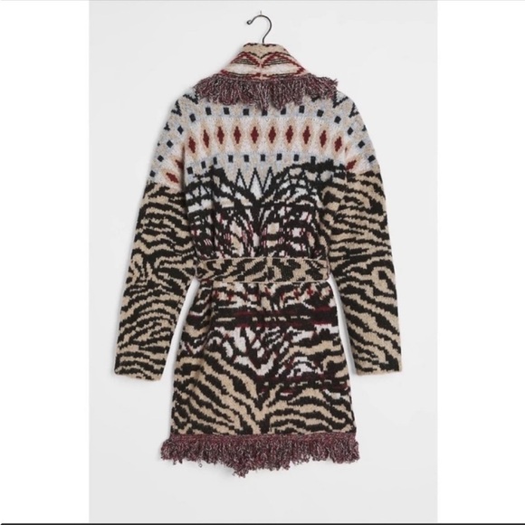 ANTHROPOLOGIE FRINGED WRAPPED CARDIGAN SWEATER JACKET COAT TOP BLACK SIZE XS NWT - Picture 5 of 16